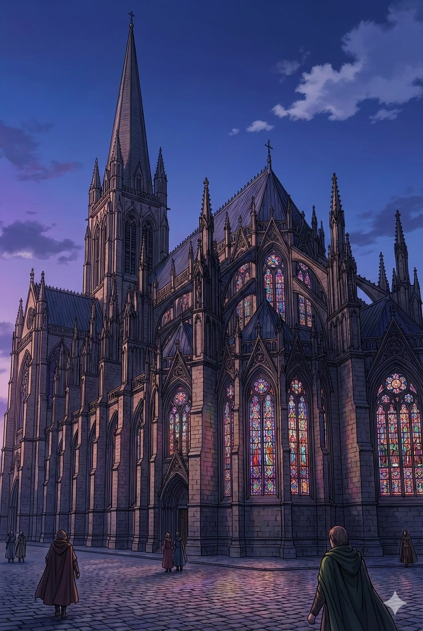 聖堂尖塔の夕闇近し‥‥ | の人気AIイラスト・グラビア