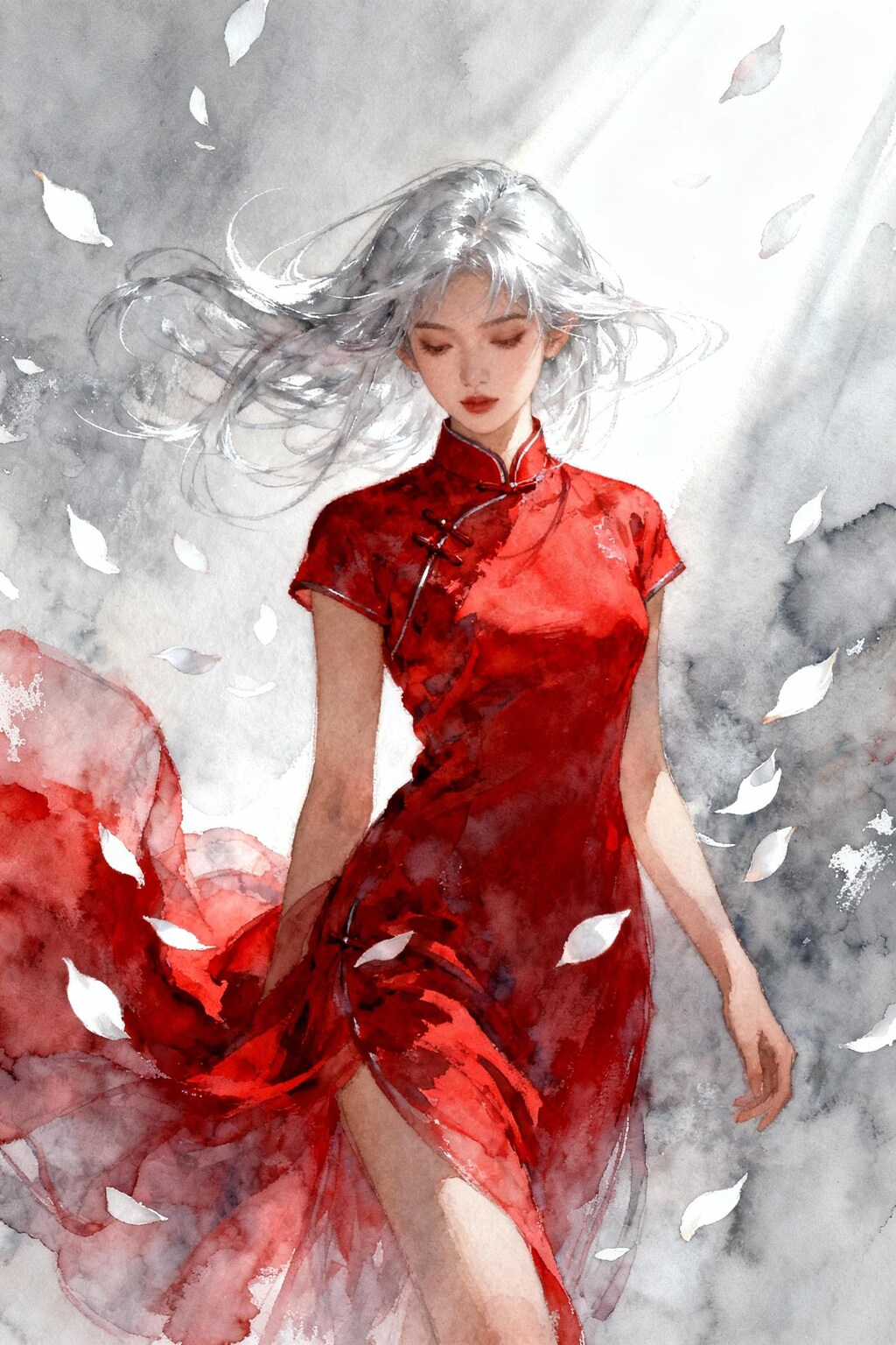 紅いチャイナドレス