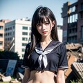 制服とショートパンツ 8枚目
