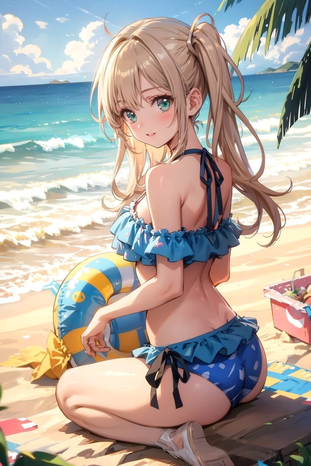 見返り美少女のビキニ水着　ー by #TOPAZ-HD Ver. ー
