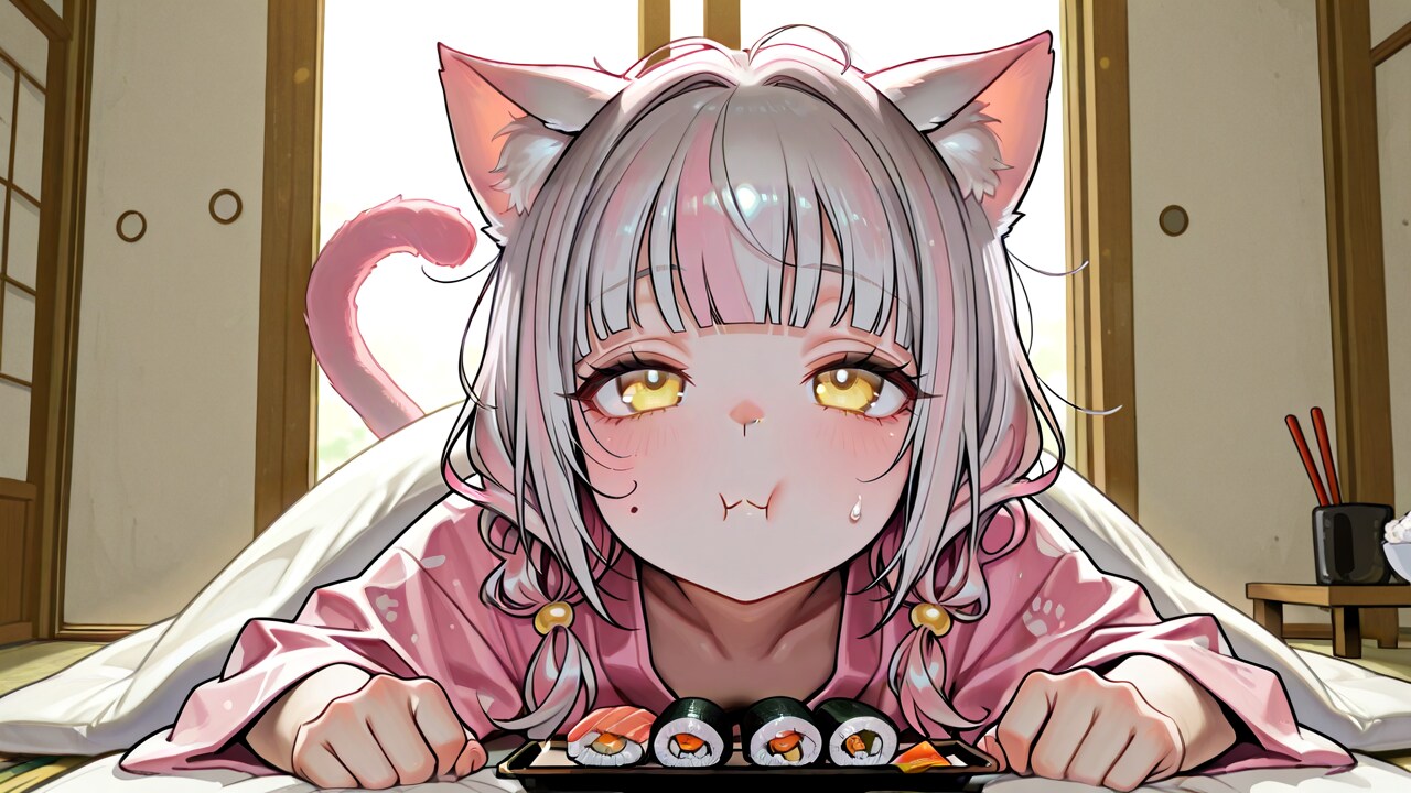 出張日の夕方、眠たいけど寿司も食べたい | の人気AIイラスト・グラビア