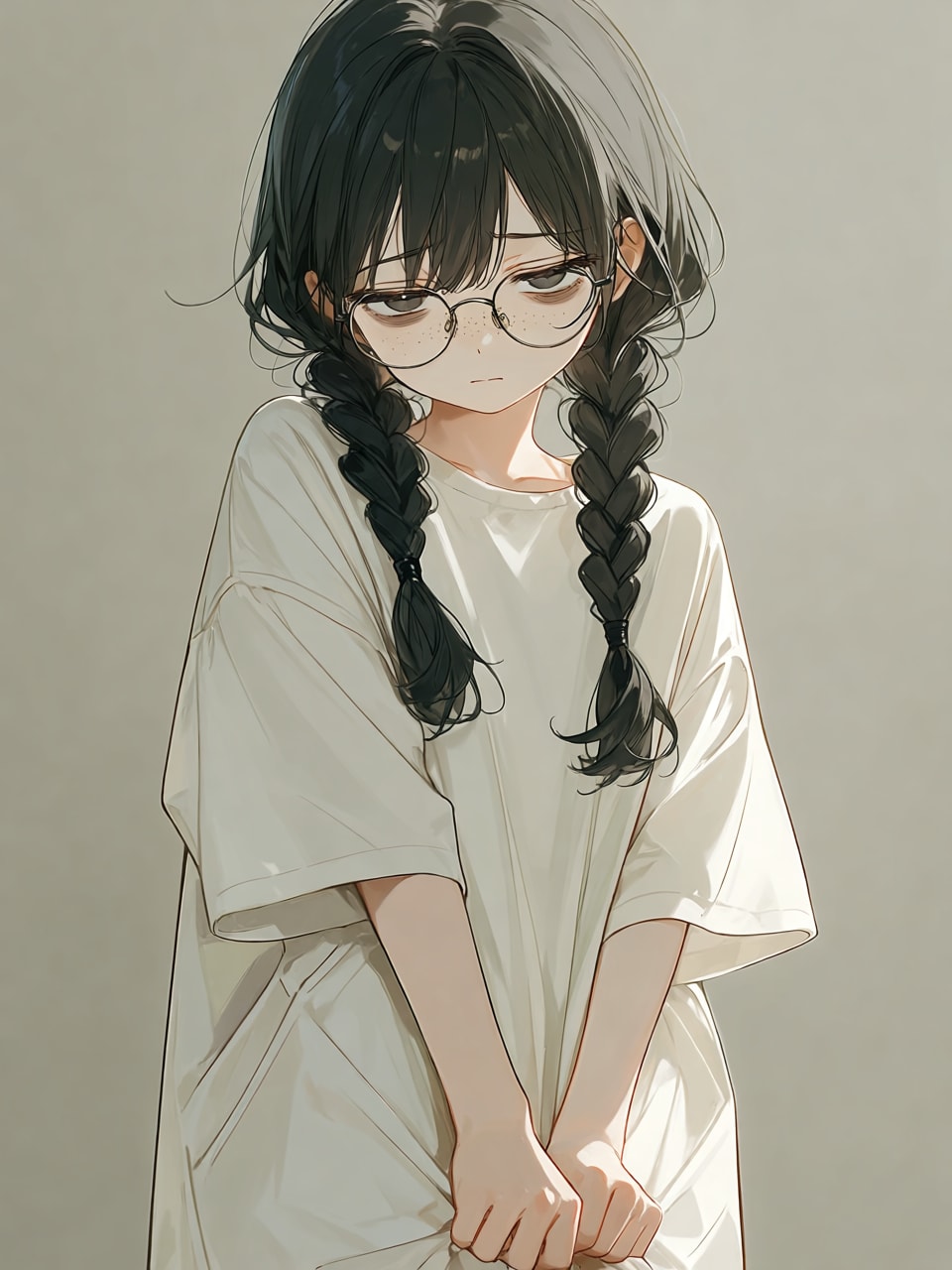 ジト目黒髪地味子