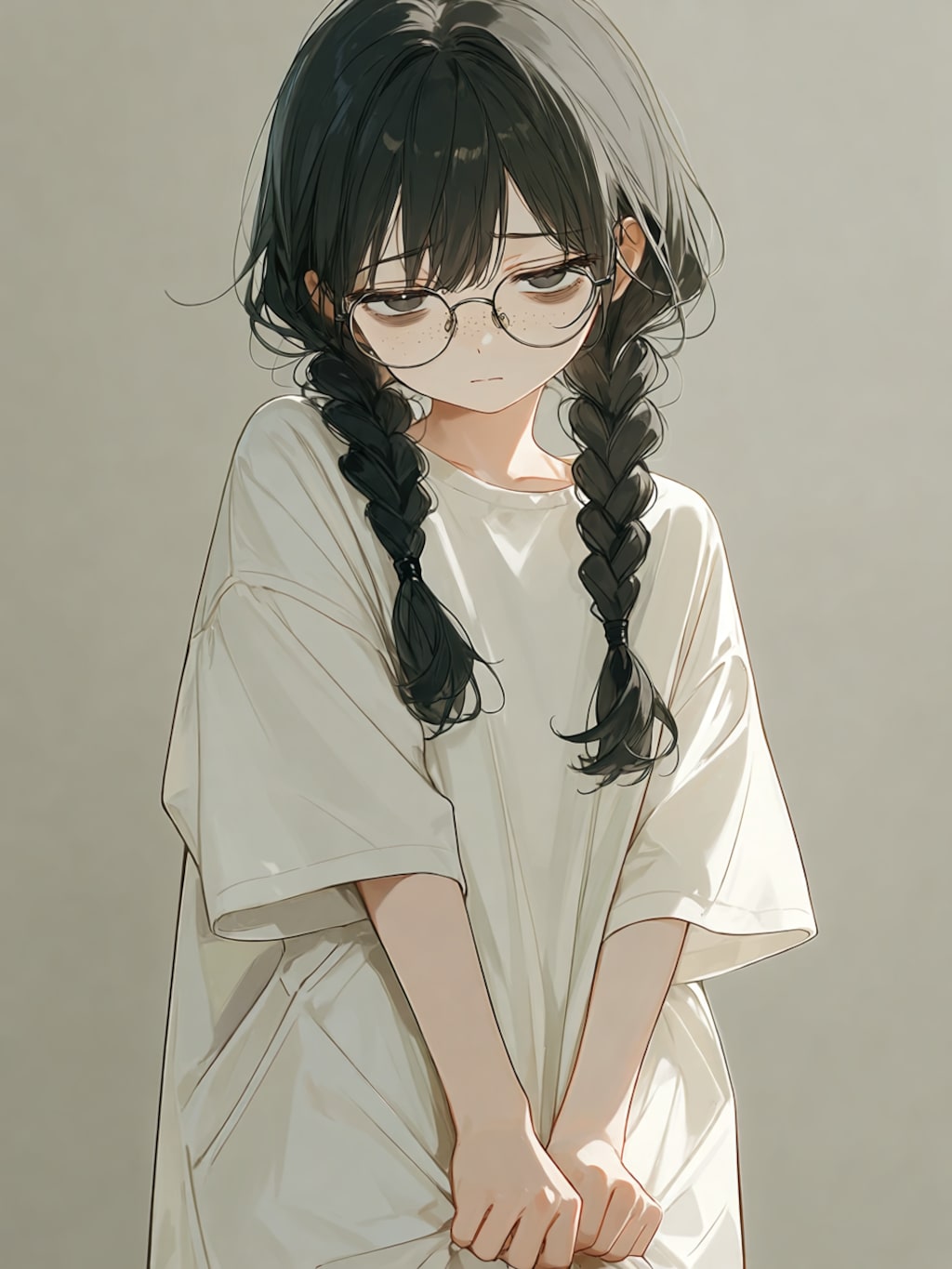 ジト目黒髪地味子