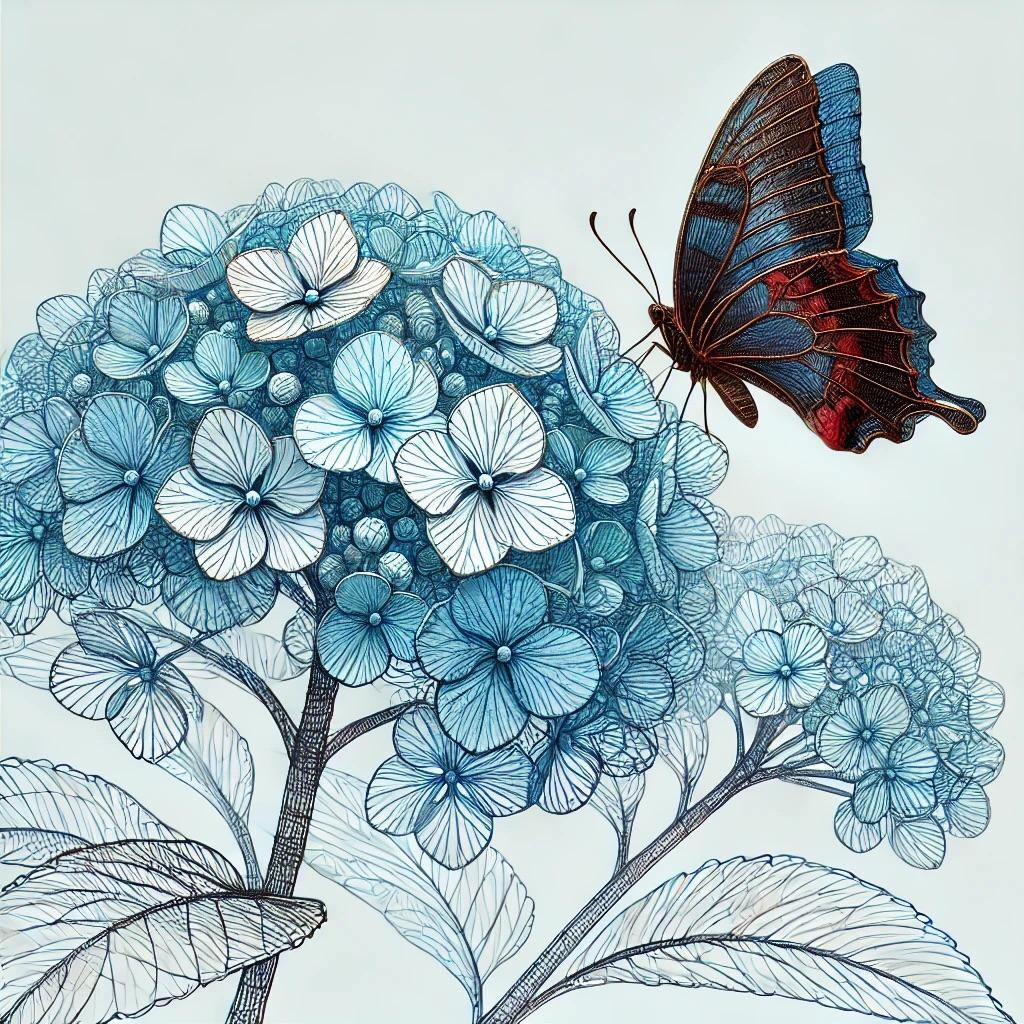 蝶と紫陽花　其のニ