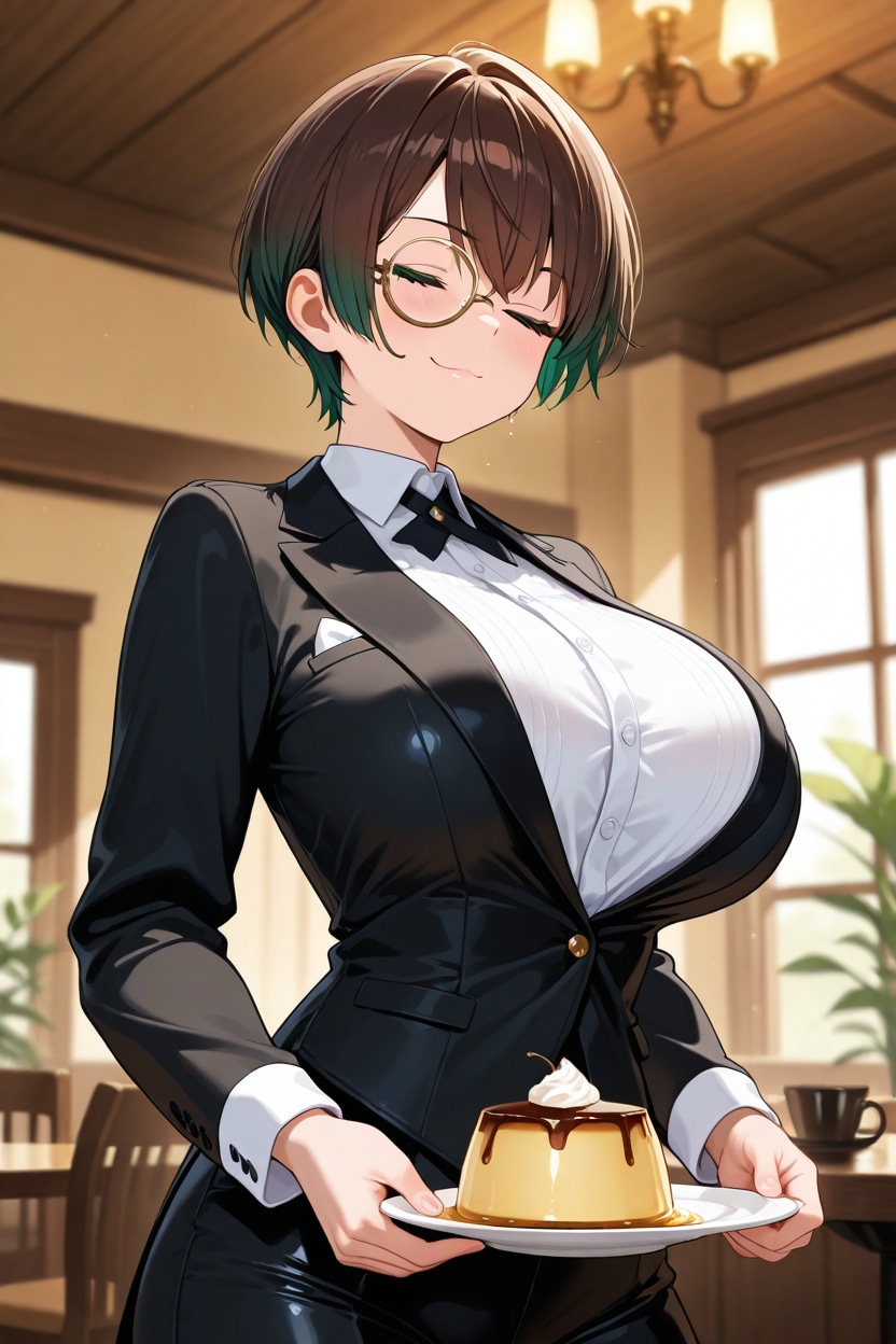 執事喫茶で働くボーイッシュ | の人気AIイラスト・グラビア
