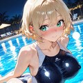 スク水でナイトプール 2枚目
