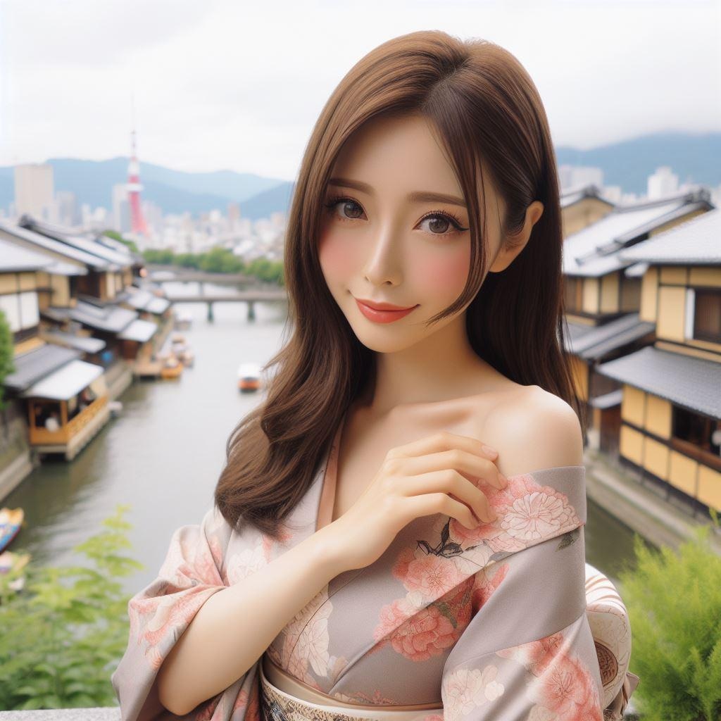 オフショル着物