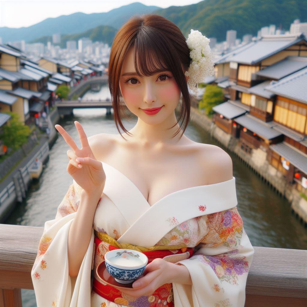 オフショル着物