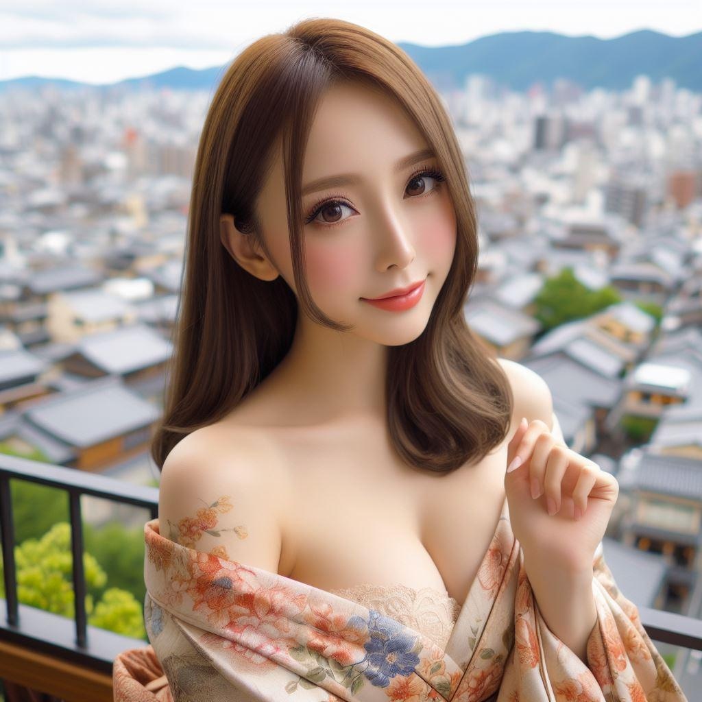 オフショル着物