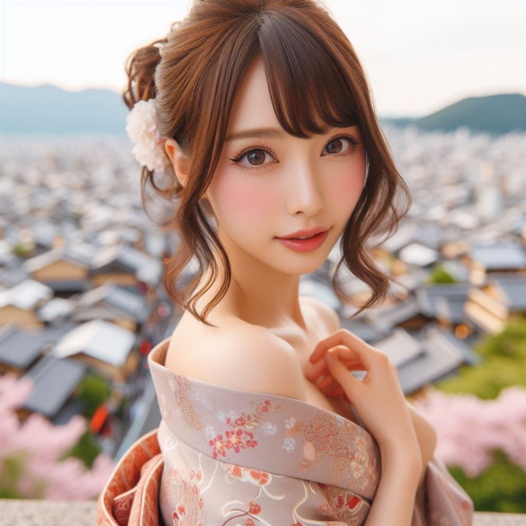 オフショル着物