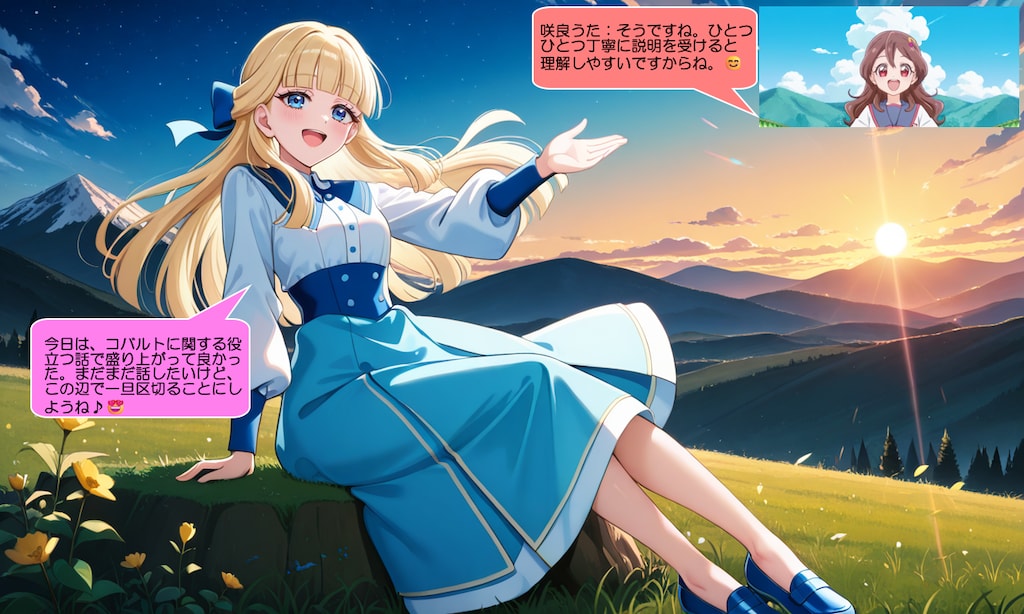 猫屋敷ユキ、コバルトブルーに輝く鉱山を見て喜ぶ