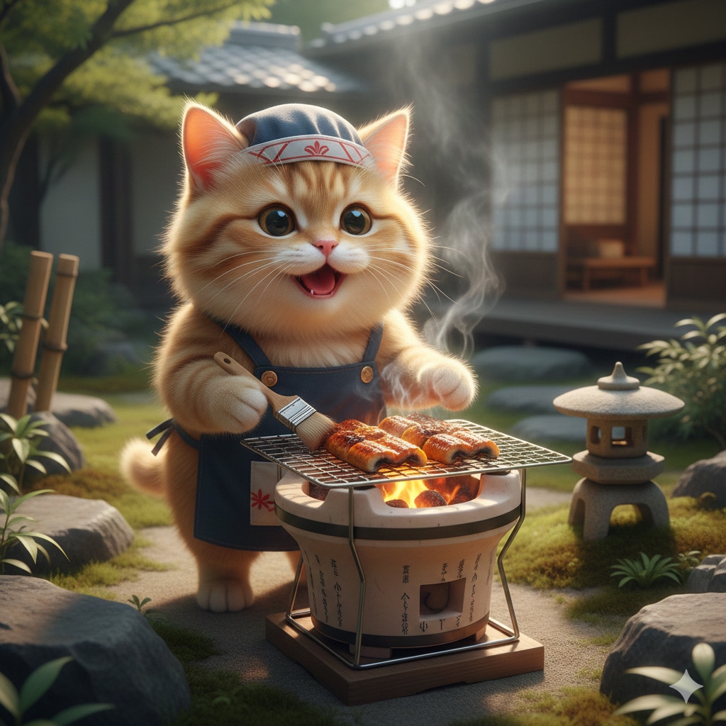 【動物】猫ちゃのお魚焼き焼き