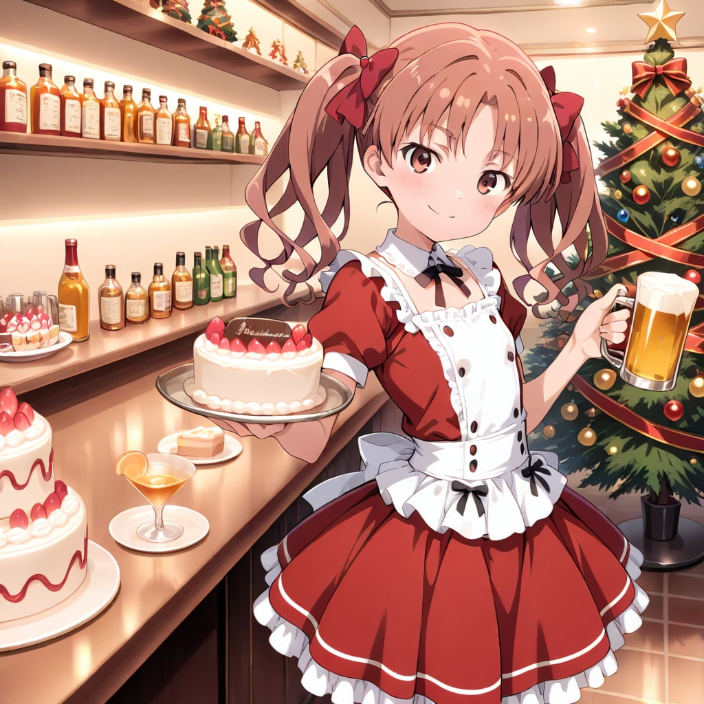 黒子のバー（クリスマス） | の人気AIイラスト・グラビア