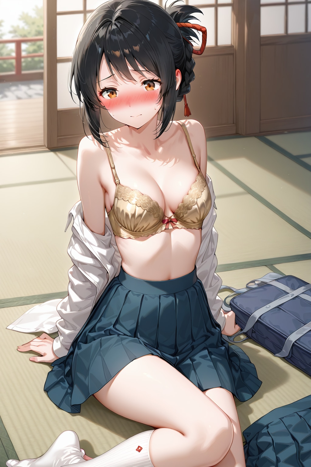 金色下着の三葉(ちちぷい版リメイク)