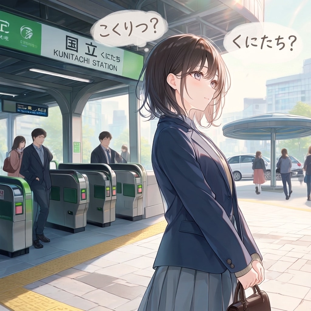 (固有名詞)2.「く」→「国立(くにたち)」あに。部長