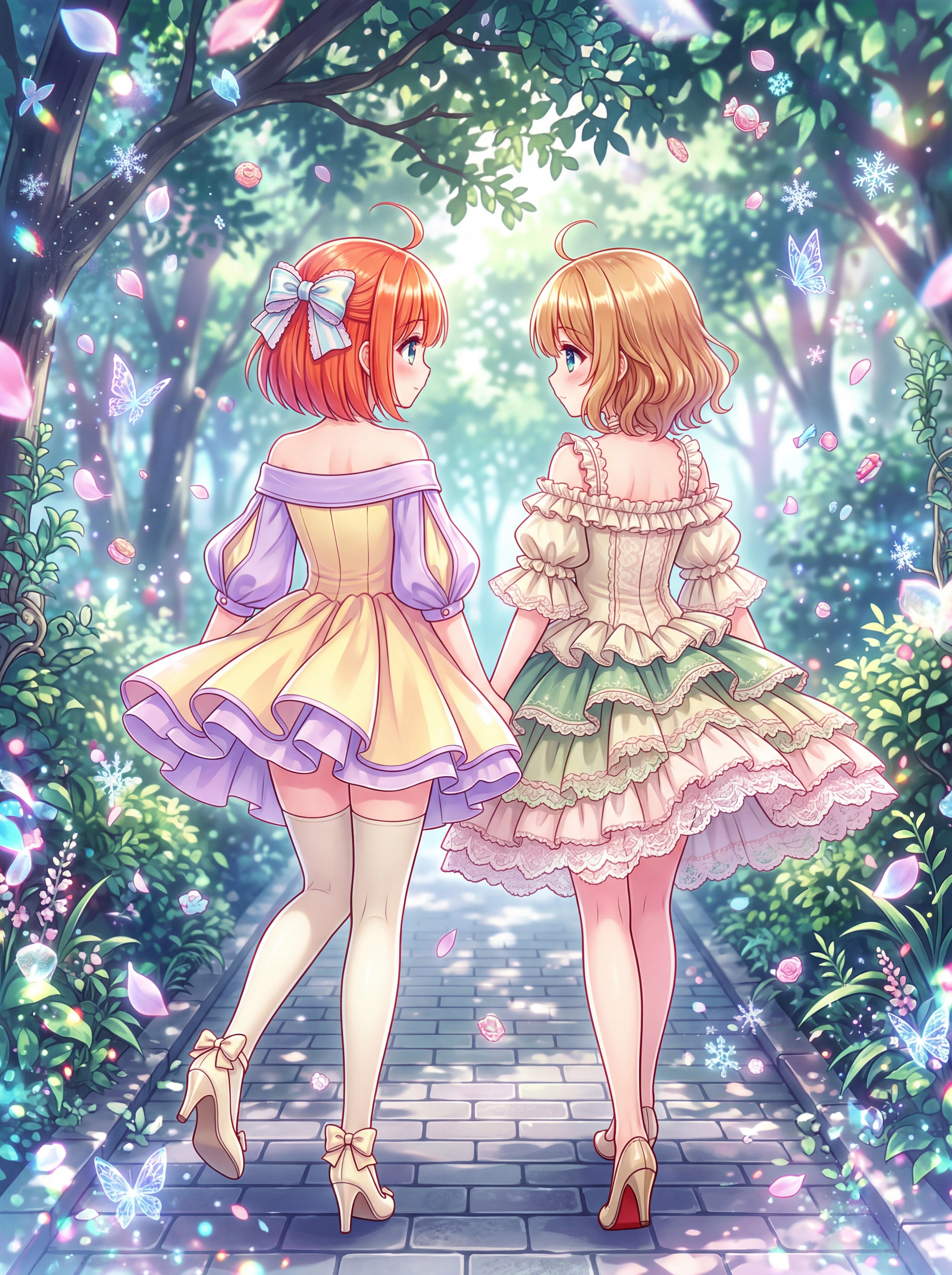 碧緑の小径に舞う | の人気AIイラスト・グラビア