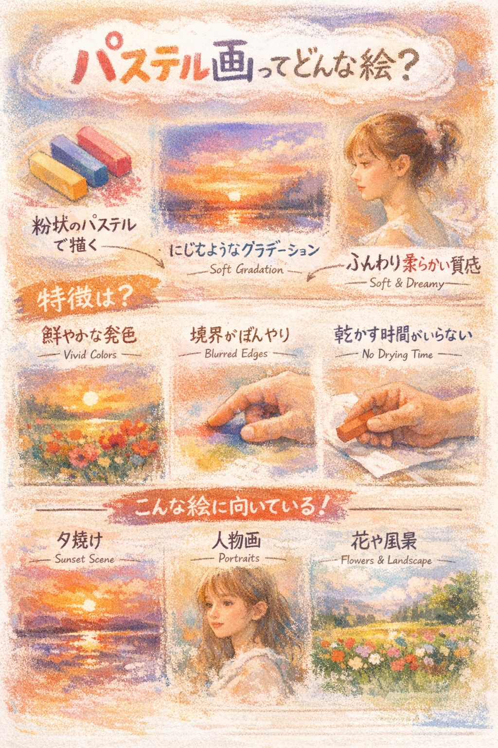 パステル画ってどんな絵？ | の人気AIイラスト・グラビア