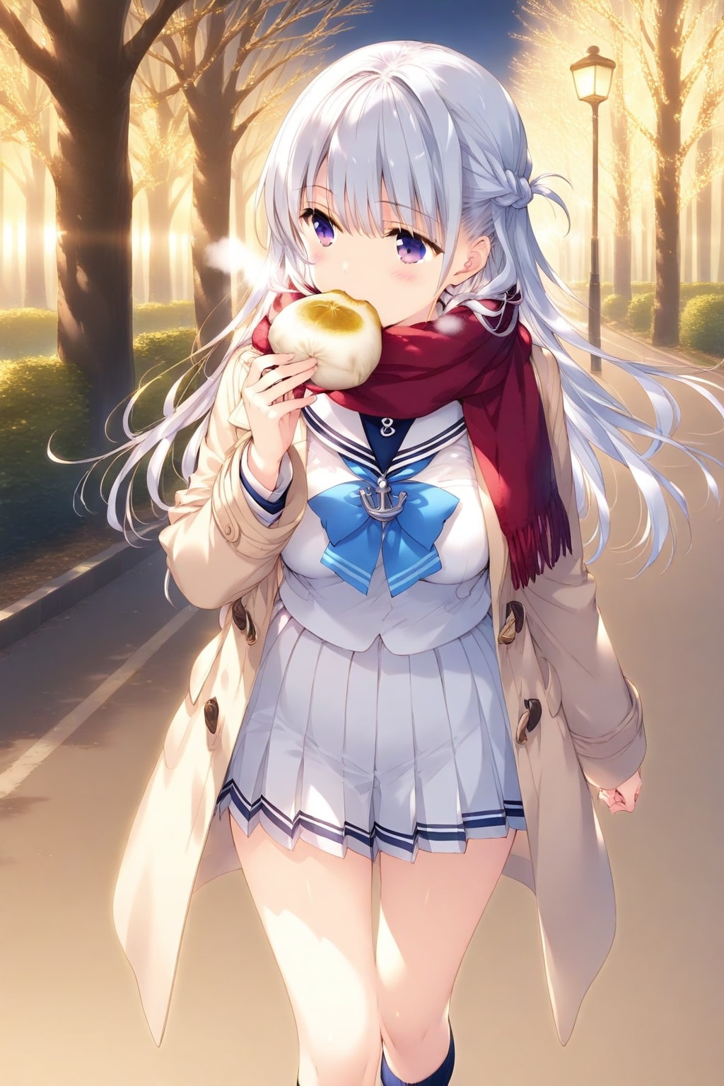 肉まん買い食い中 | の人気AIイラスト・グラビア