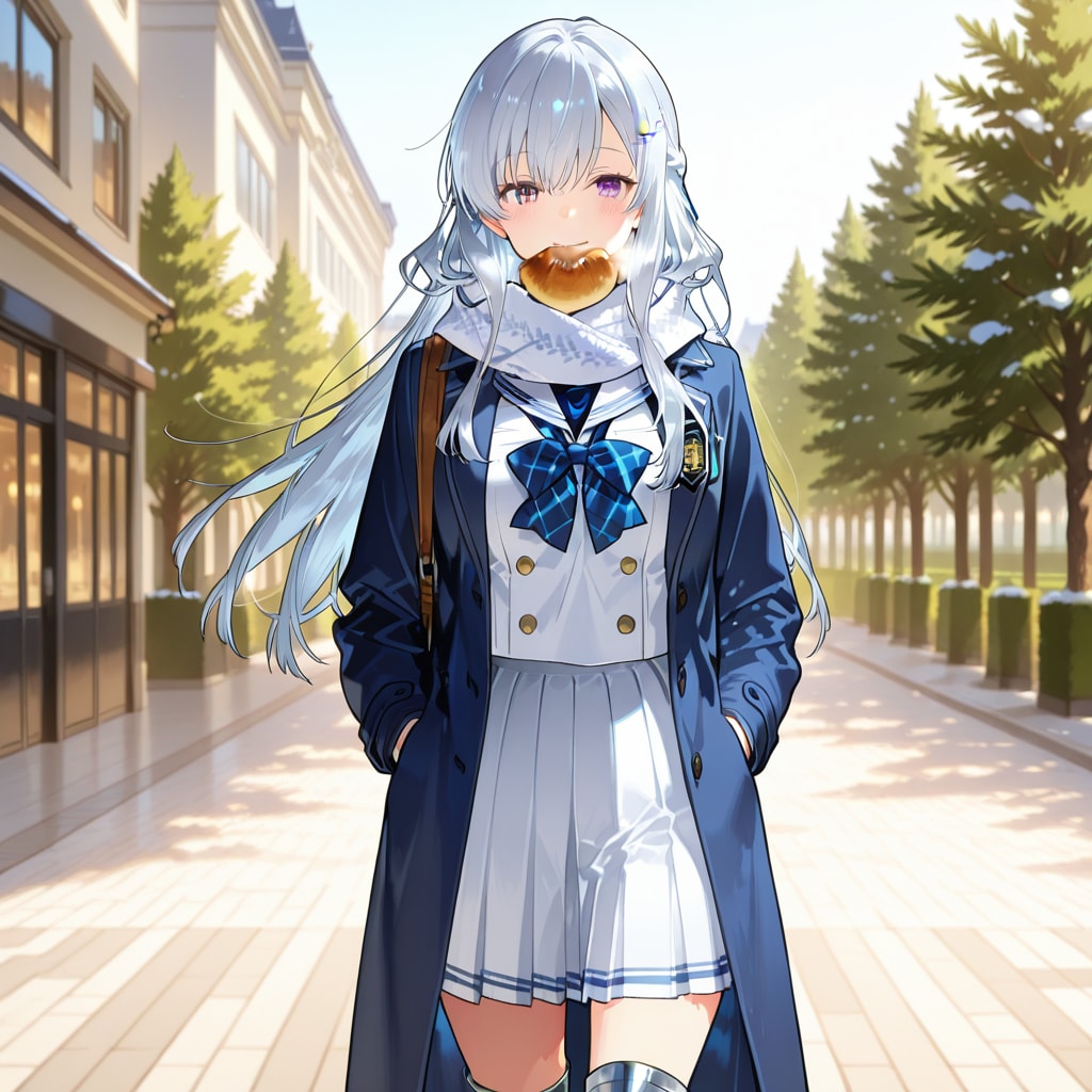 肉まん買い食い中