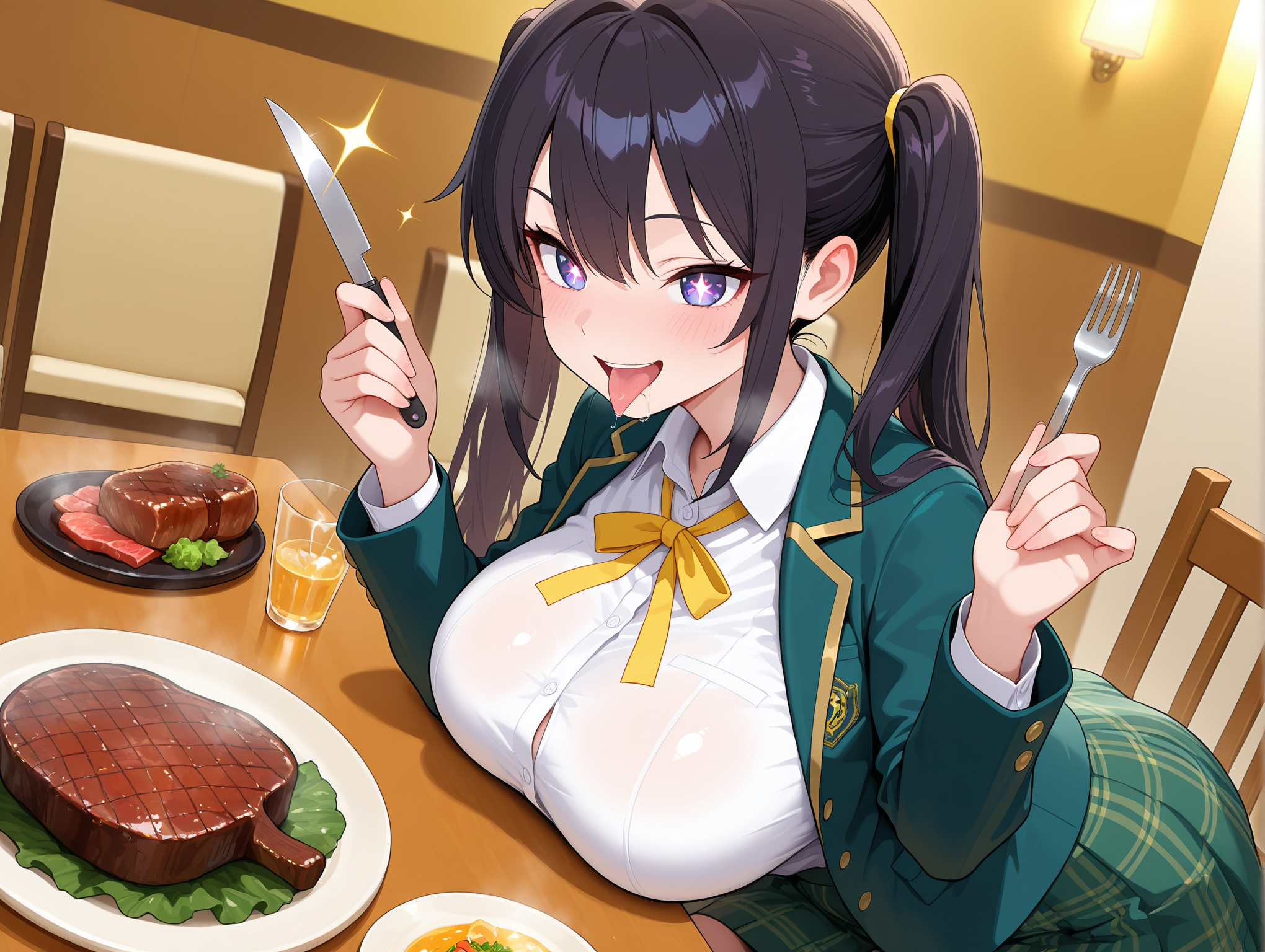 ランチを食べる瑛子ちゃん