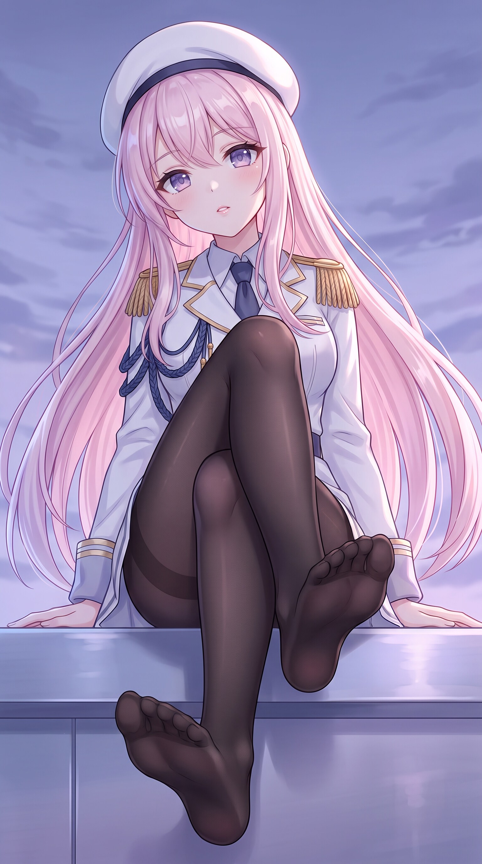 紫暁軍装の長髪姫 | の人気AIイラスト・グラビア