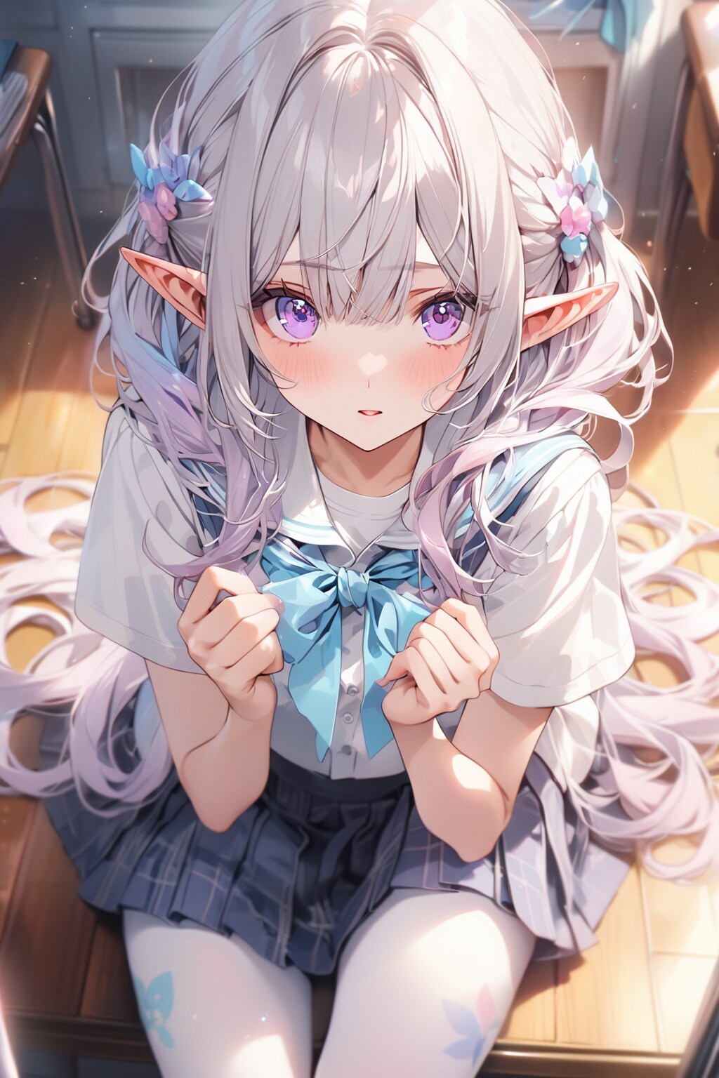 上目遣い