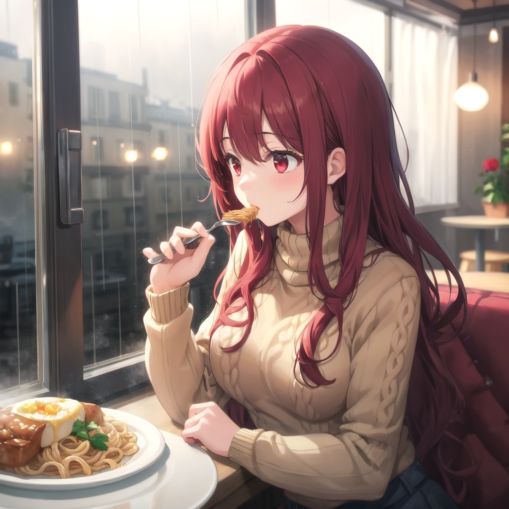 雨の日のカフェウィンドウ