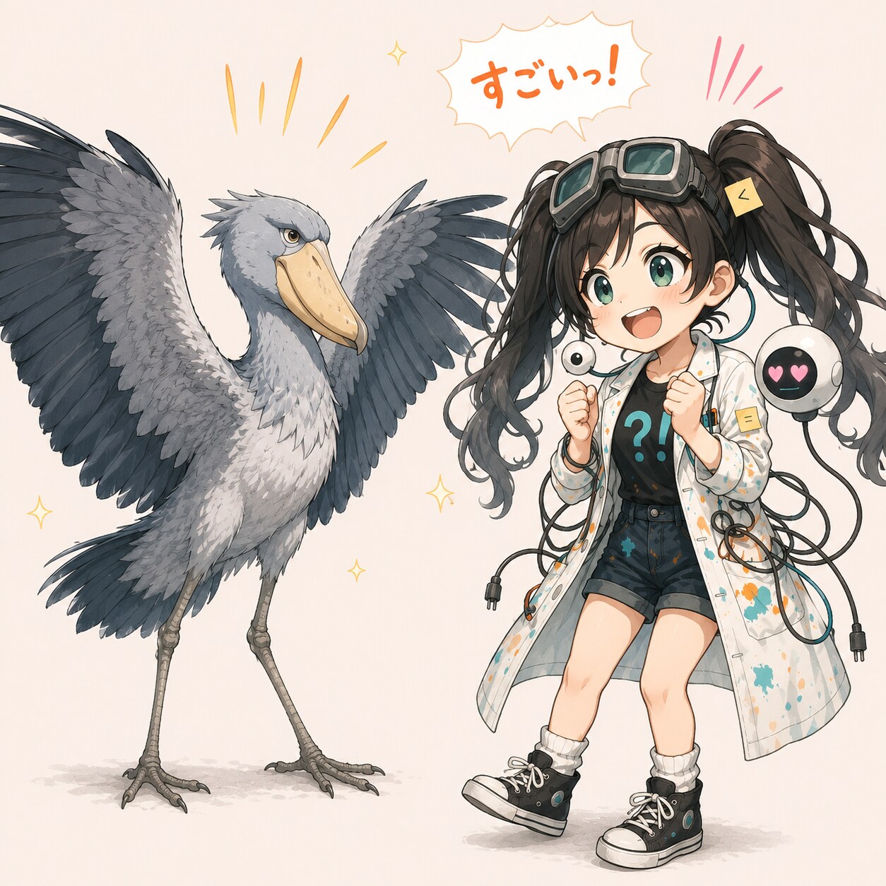 観察姫ナユ×ハシビロコウ