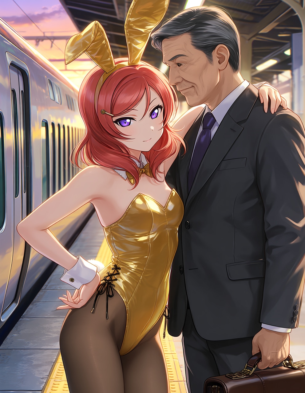 金色バニーの真姫まーとパパ活(PixAI版)