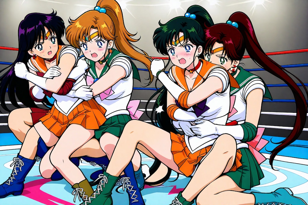 セラムンプロレス！ヴィーナス衣装軍VSジュピター衣装軍！