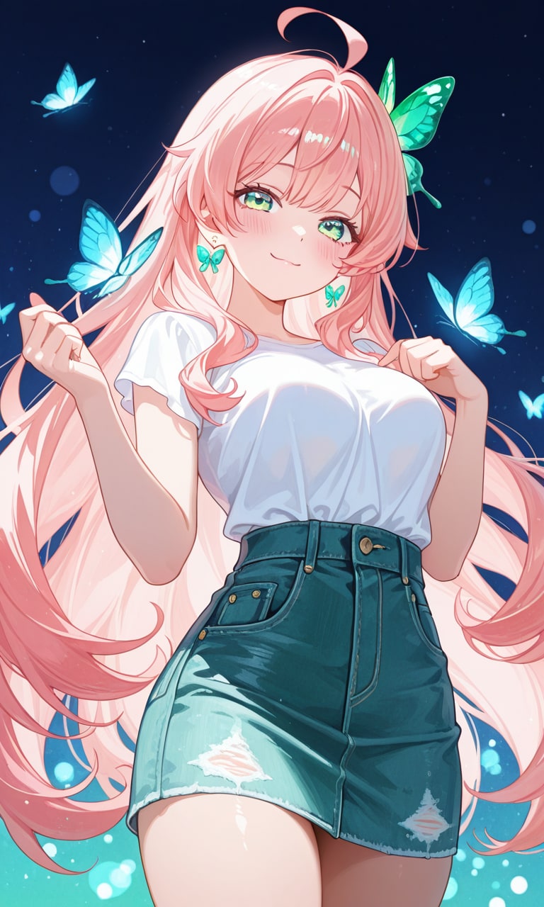 デニム×ミニスカート