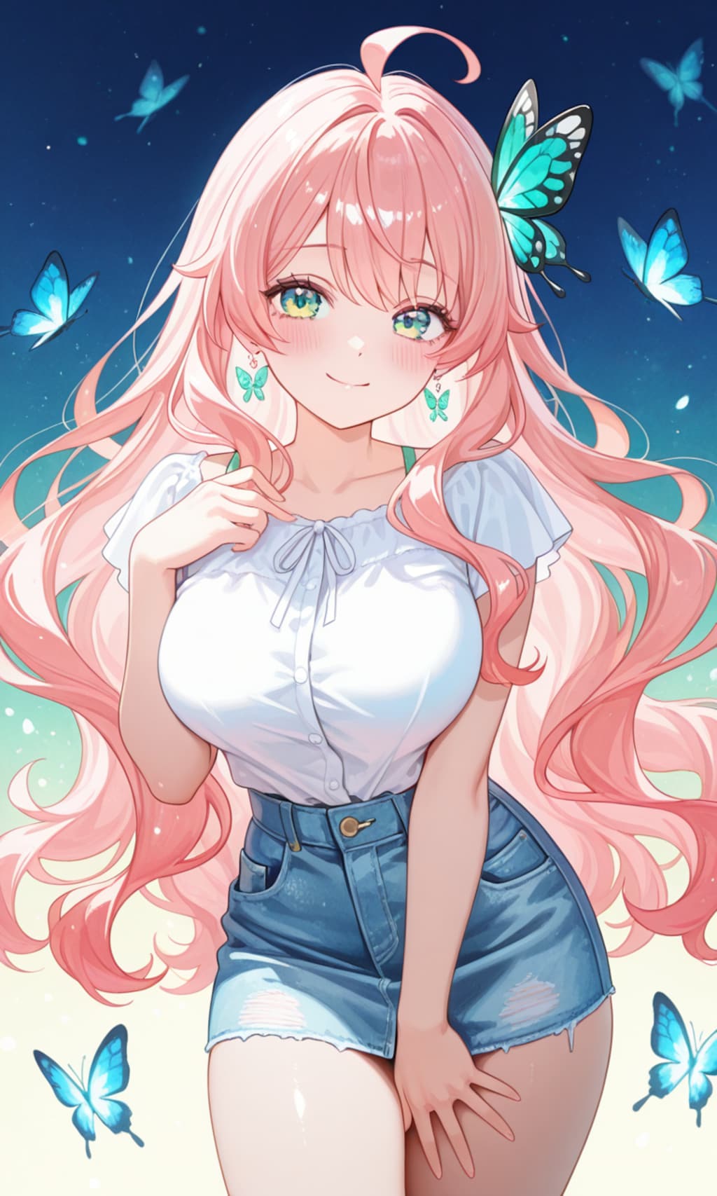 デニム×ミニスカート