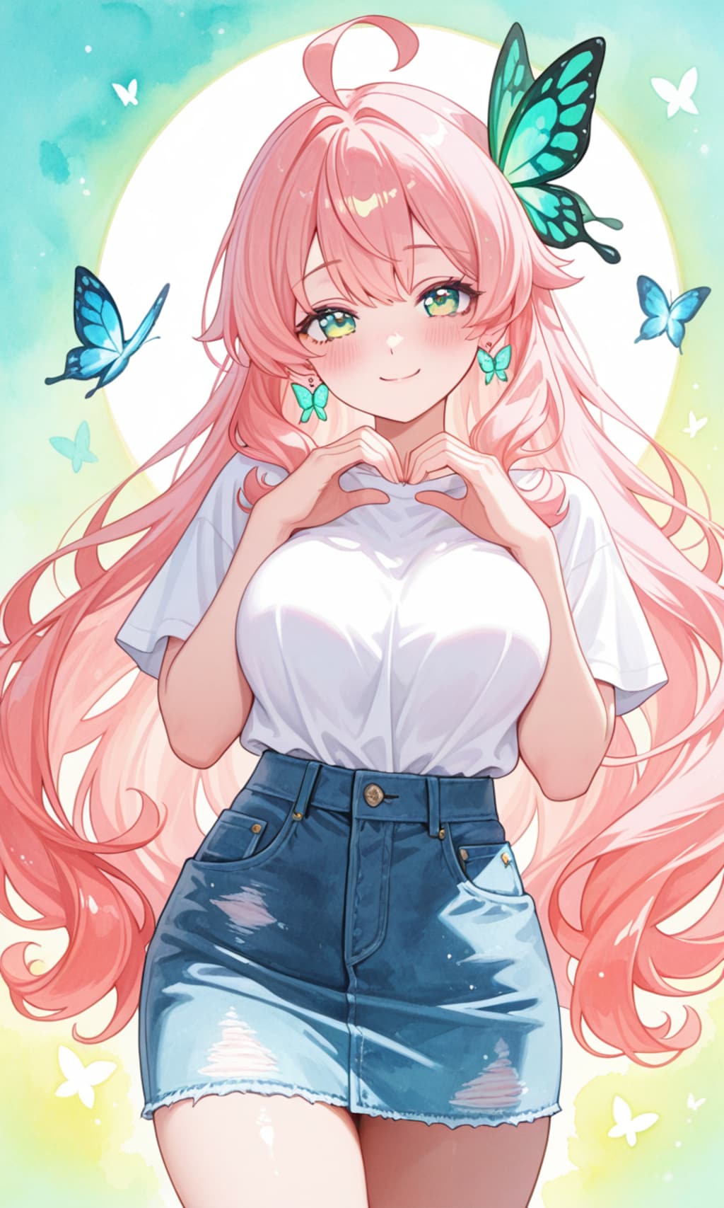 デニム×ミニスカート