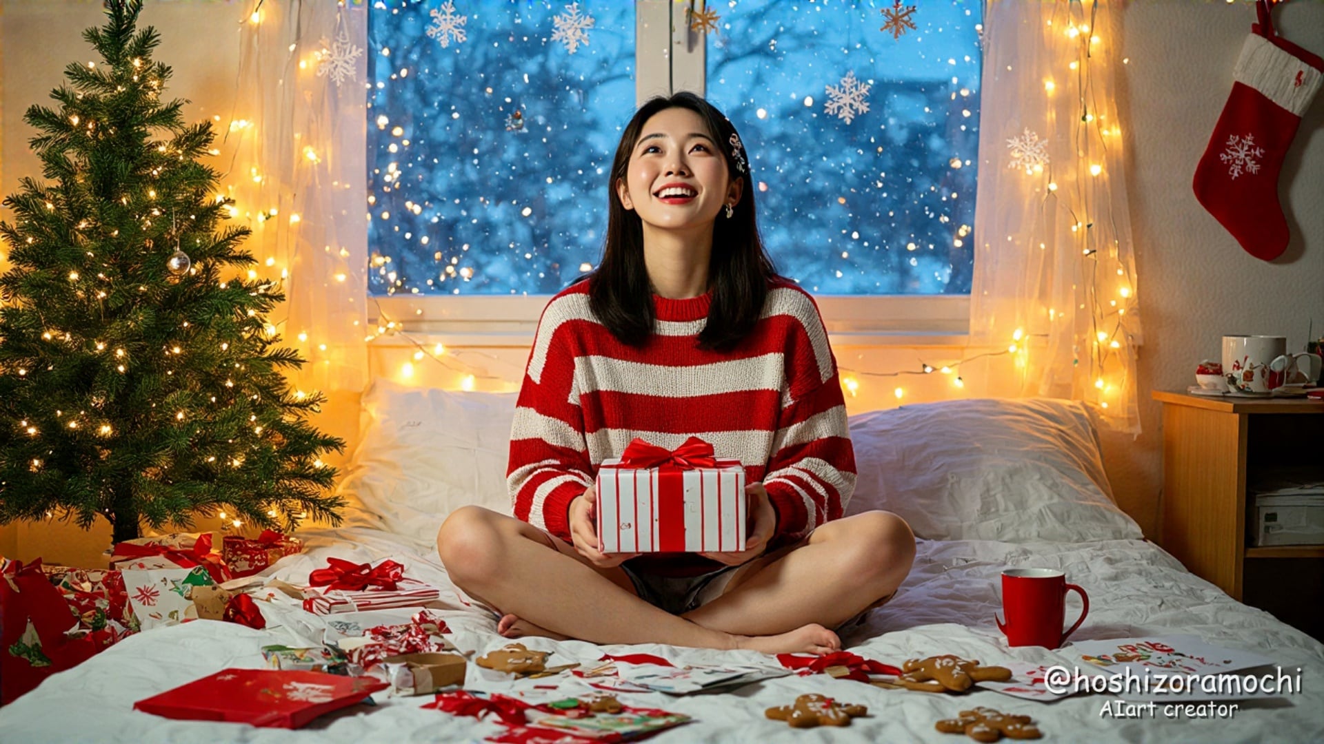 ベッドルームのプレゼントの海 | の人気AIイラスト・グラビア