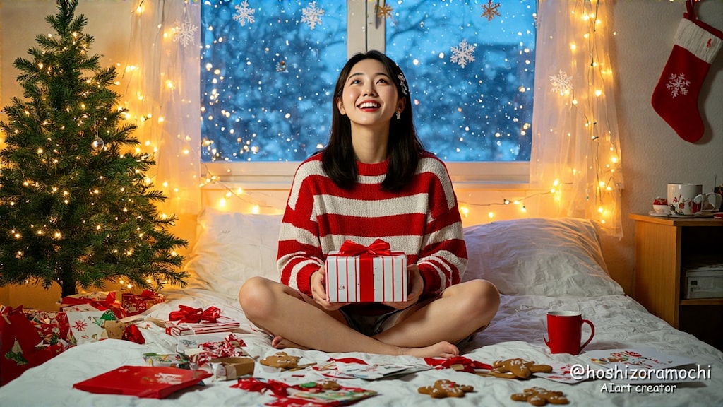 ベッドルームのプレゼントの海