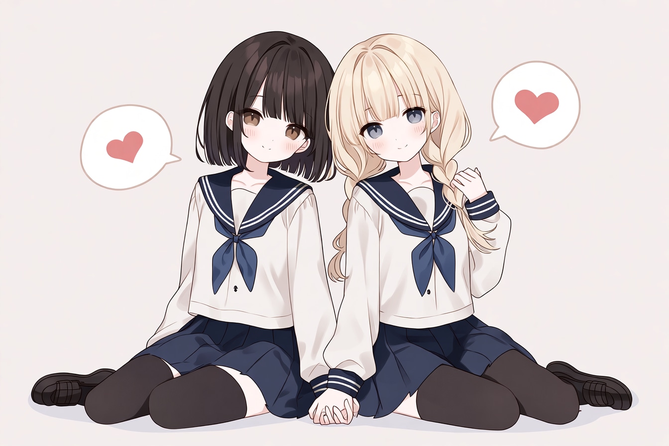 二人のJK241 | の人気AIイラスト・グラビア