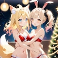 サンタビキニ 🦊×🐇 4枚目