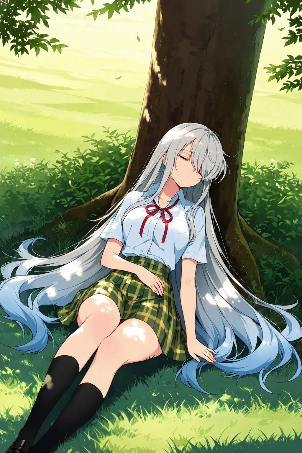 眠れる木陰の美女