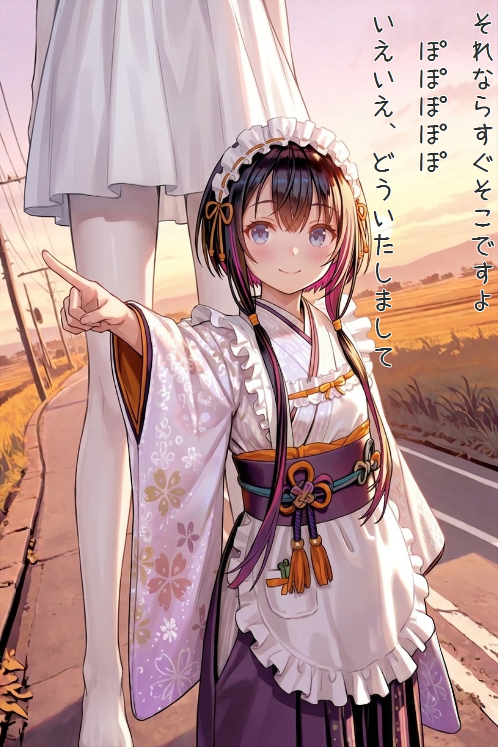 道案内する紫陽花