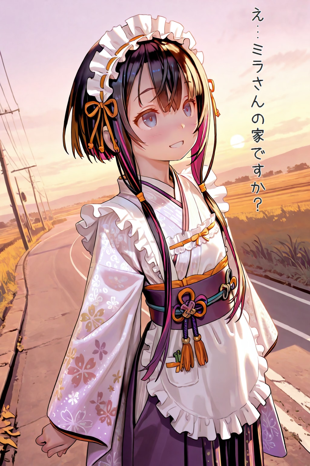 道案内する紫陽花