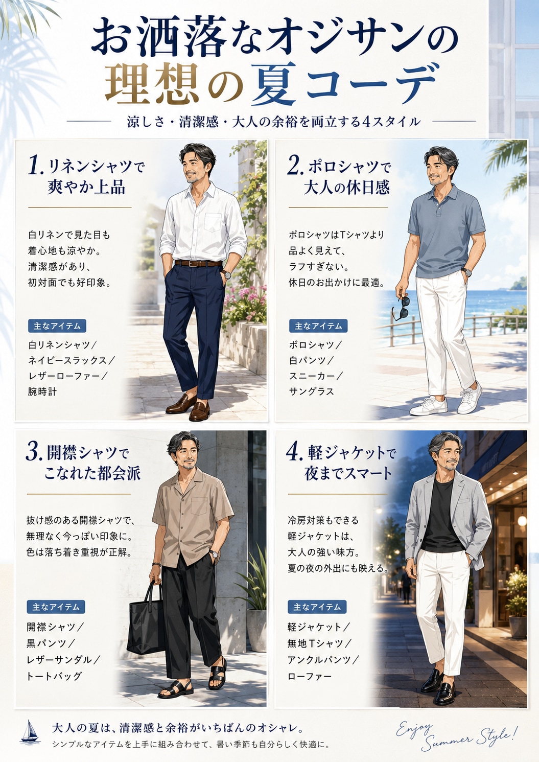オジサンの夏コーデ