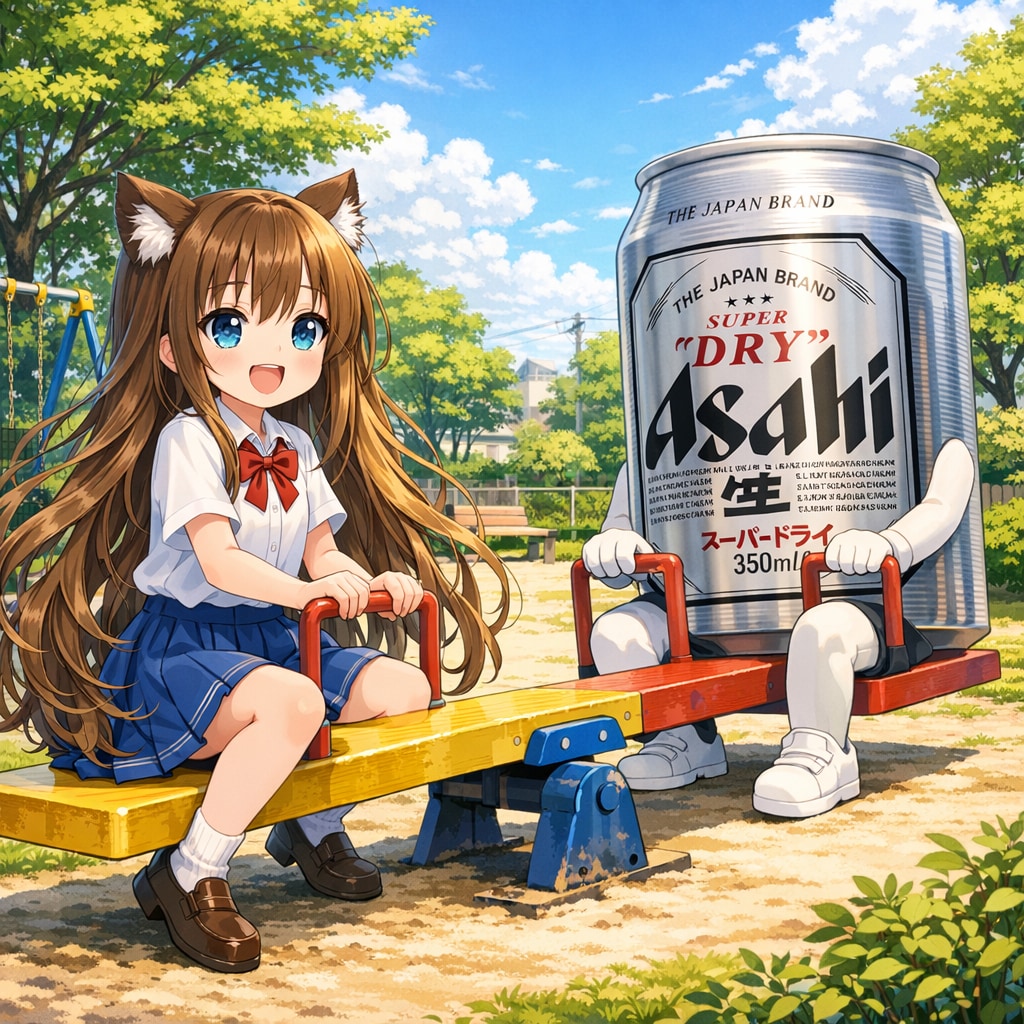 シーソーで遊ぶ小さな女の子