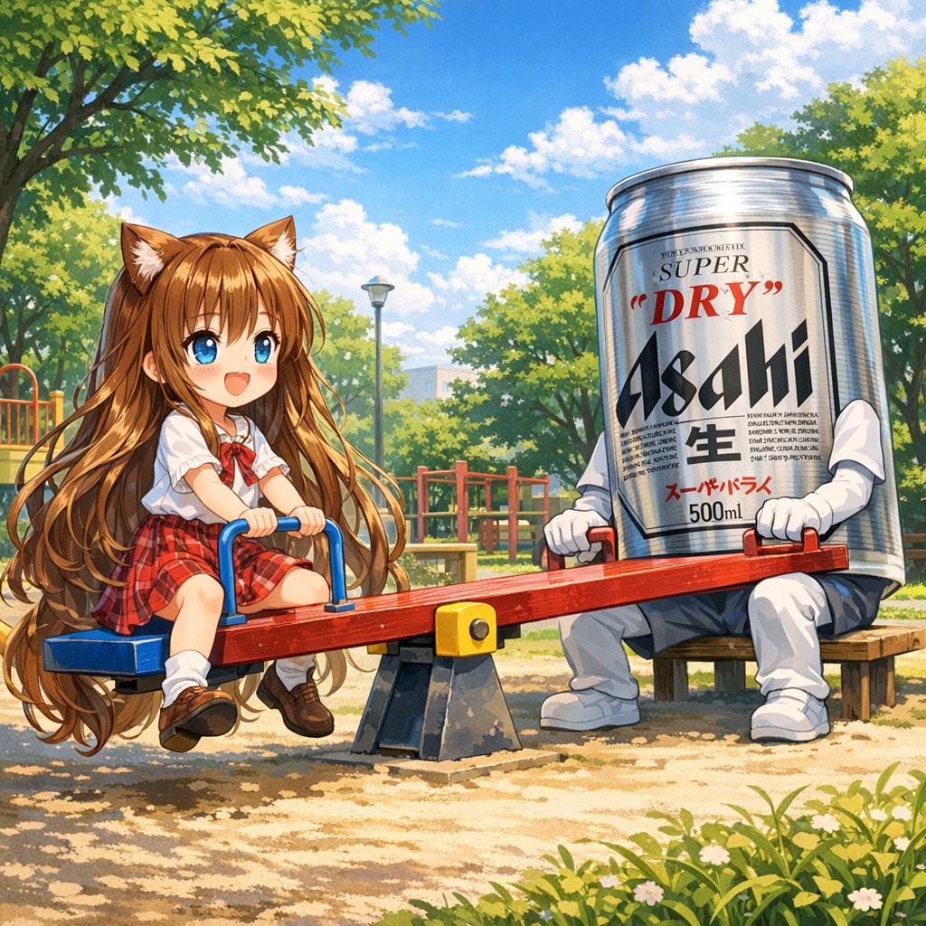 シーソーで遊ぶ小さな女の子