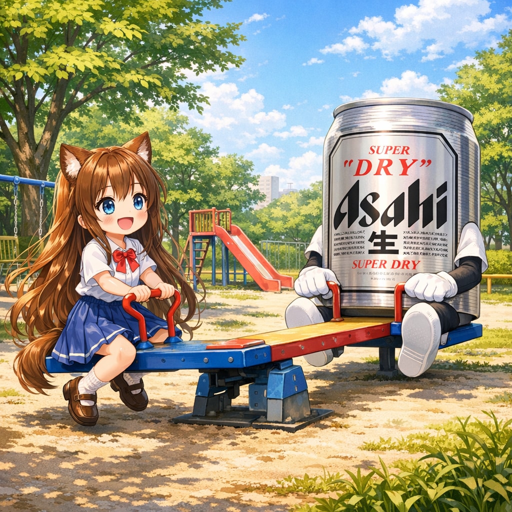 シーソーで遊ぶ小さな女の子