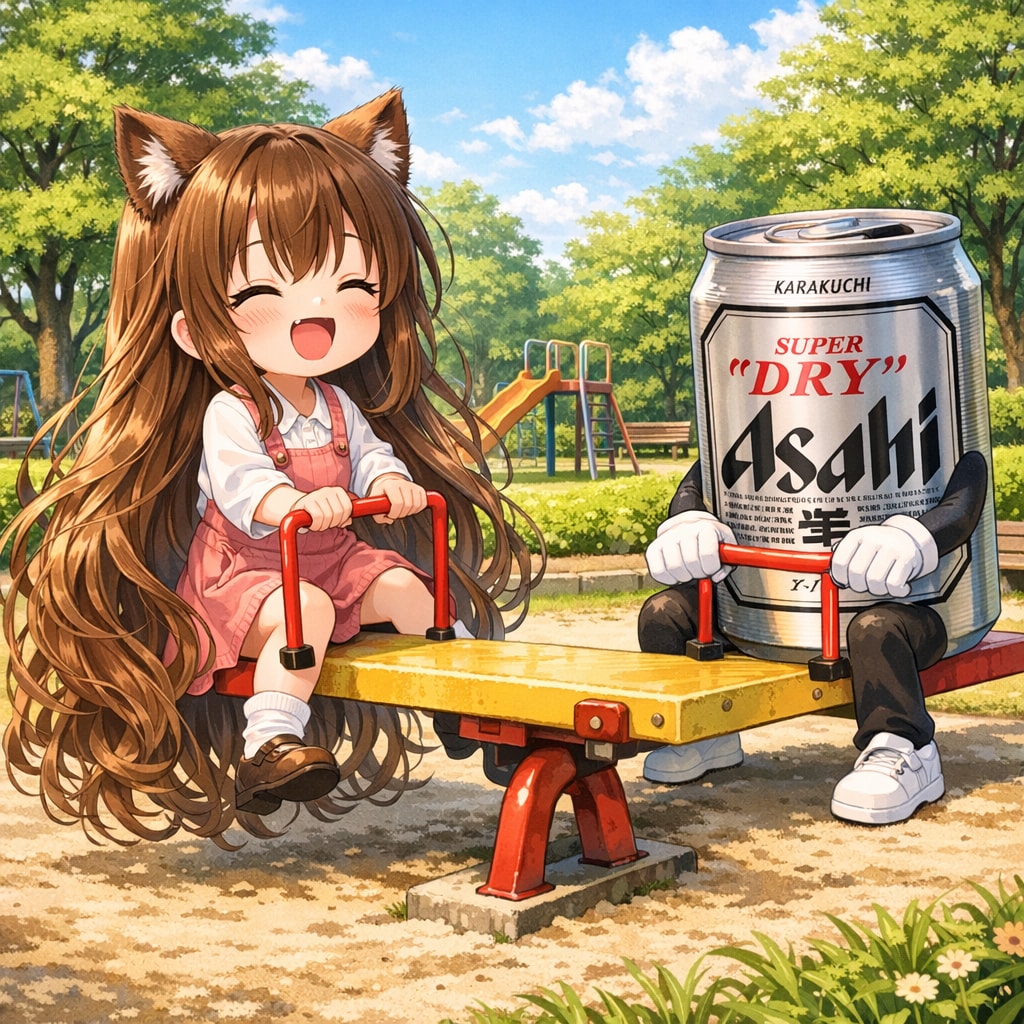 シーソーで遊ぶ小さな女の子