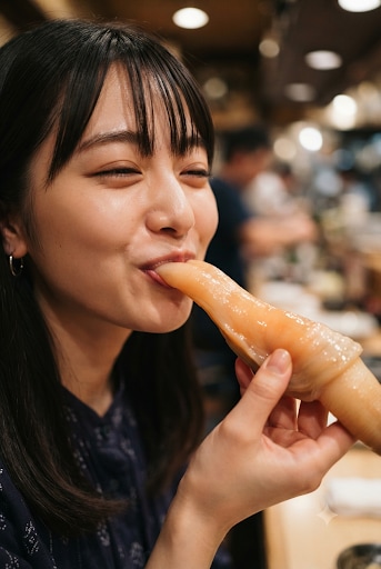 ミル貝を味わう美女3