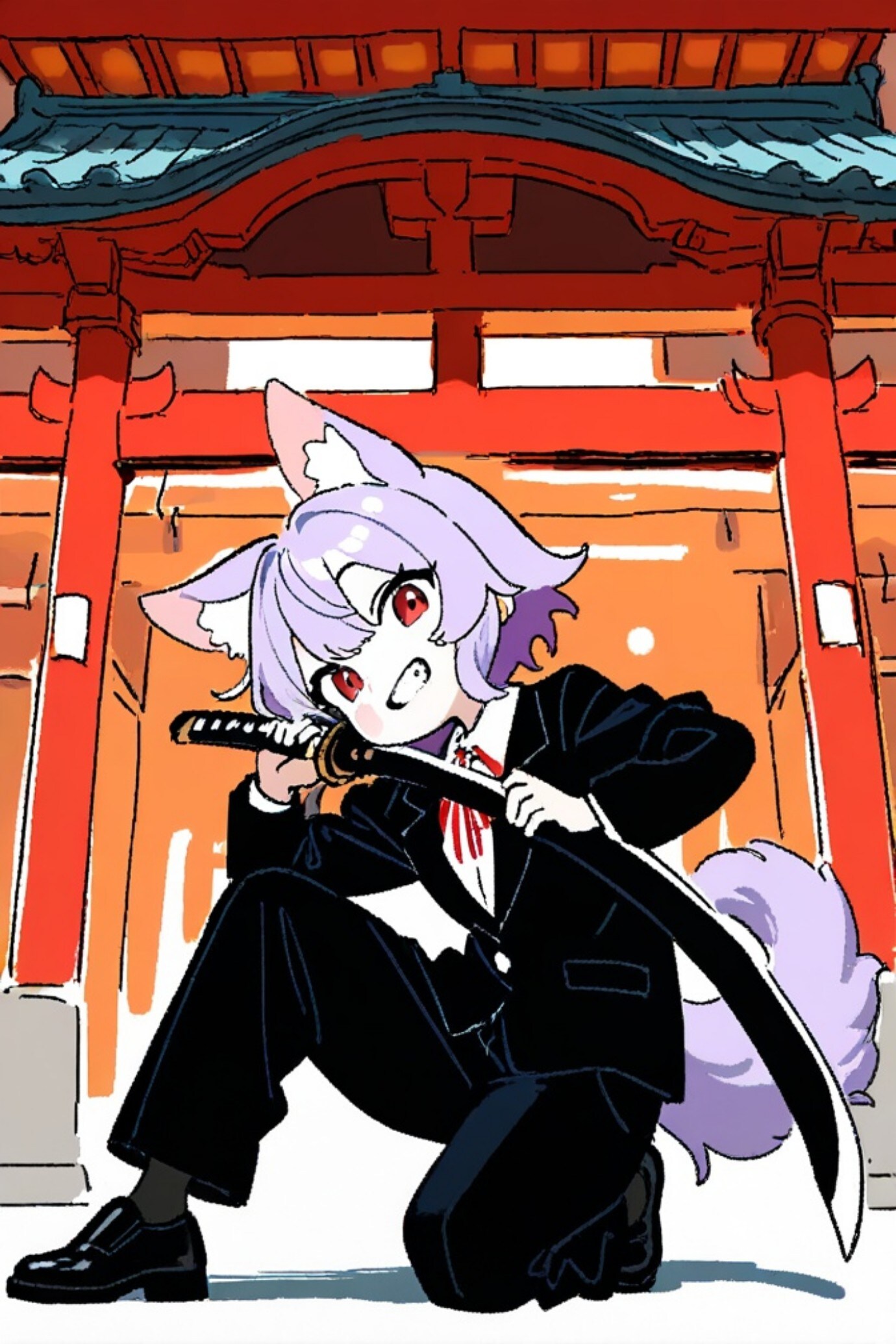 黒スーツの紫髪ちゃん