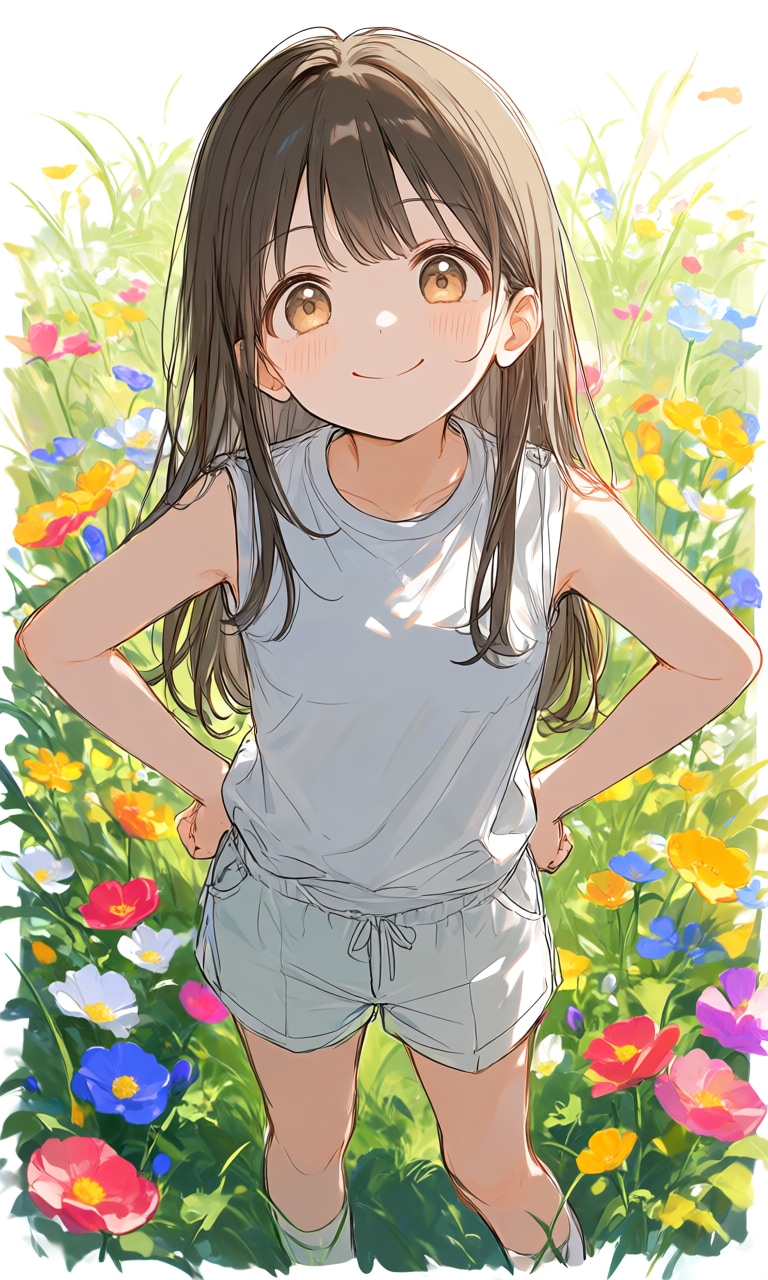 花畑で微笑む少女🌷* ゚