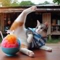 かき氷屋で働く猫 6枚目