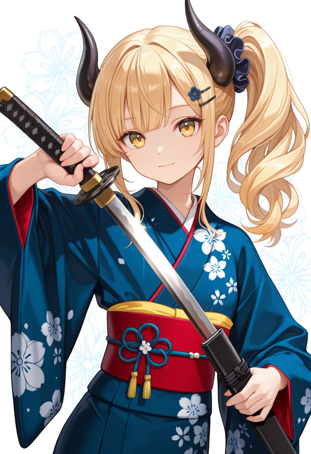 刀と着物女鬼高生さん